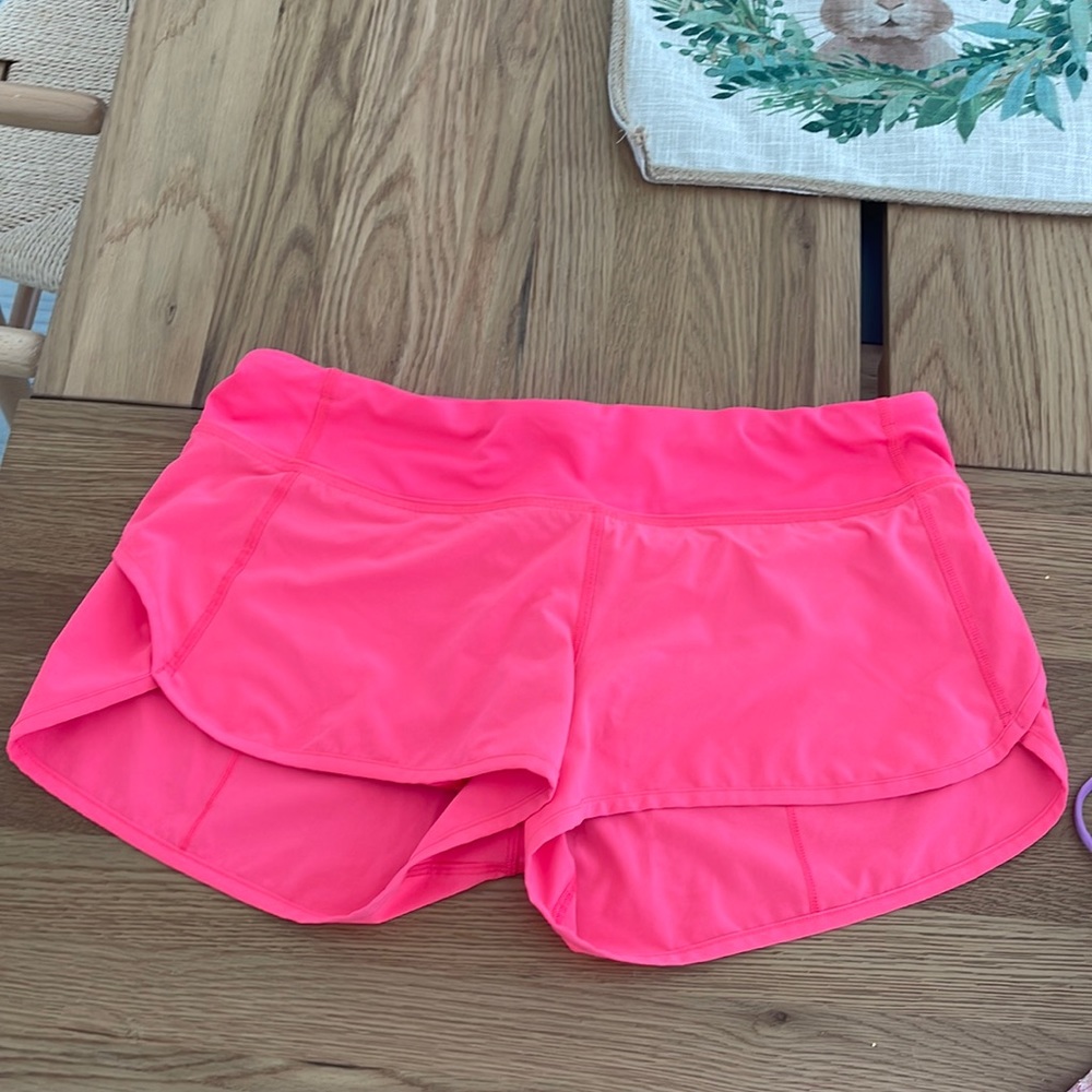 Lululemon speed short size 8 neon pink
